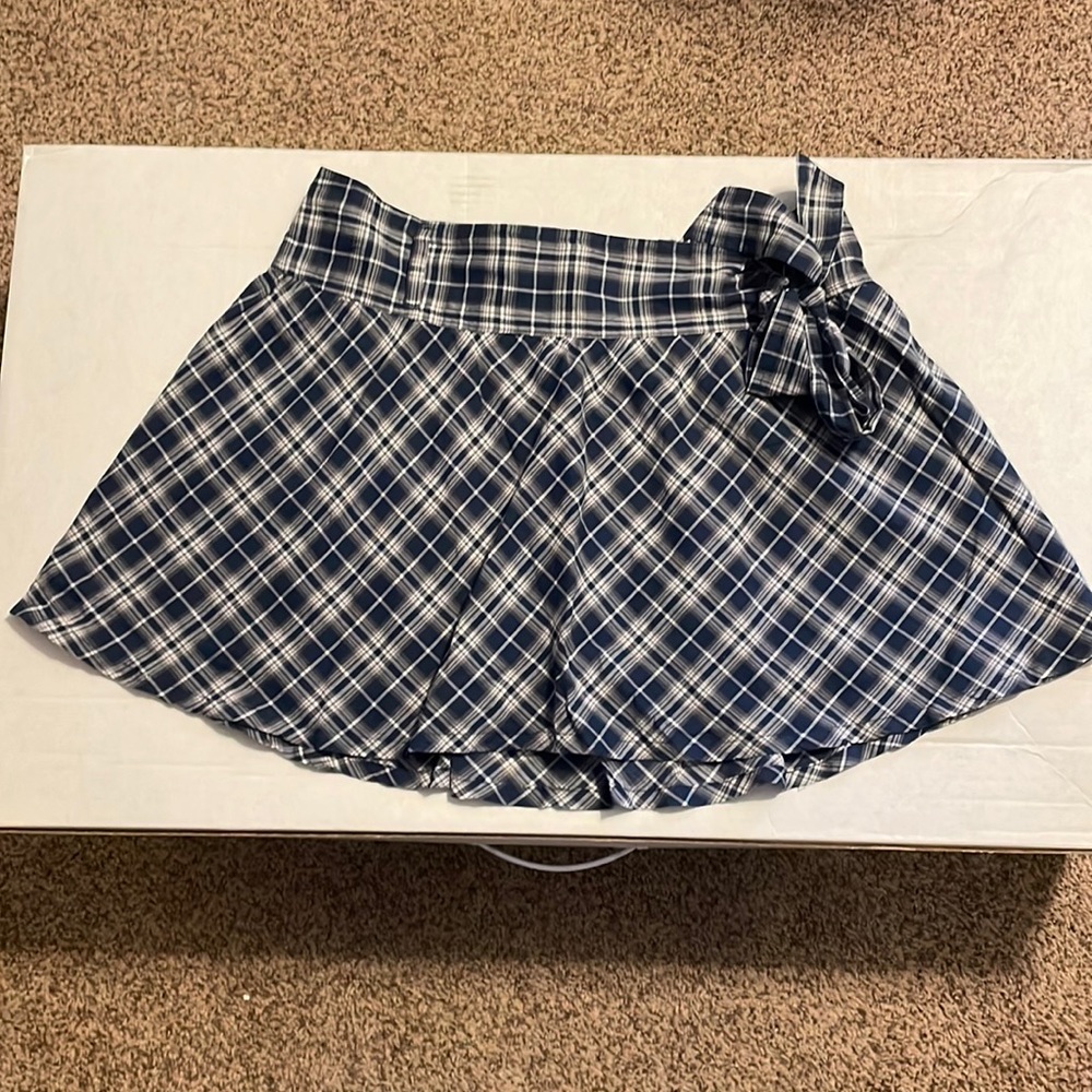Blue and White Plaid Skirt from Aeropostale